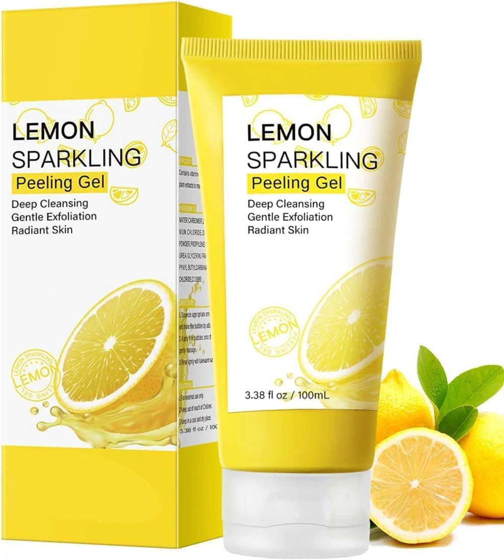 ژل لایه بردار درخشان لیمو، ژل لایه بردار اسکراب صورت، پاک کننده عمیق، شستشوی لایه بردار صورت، تسکین دهنده، طراوت بخش، پاک کننده چربی منافذ، از بین برنده سلول های مرده پوست برای انواع پوست