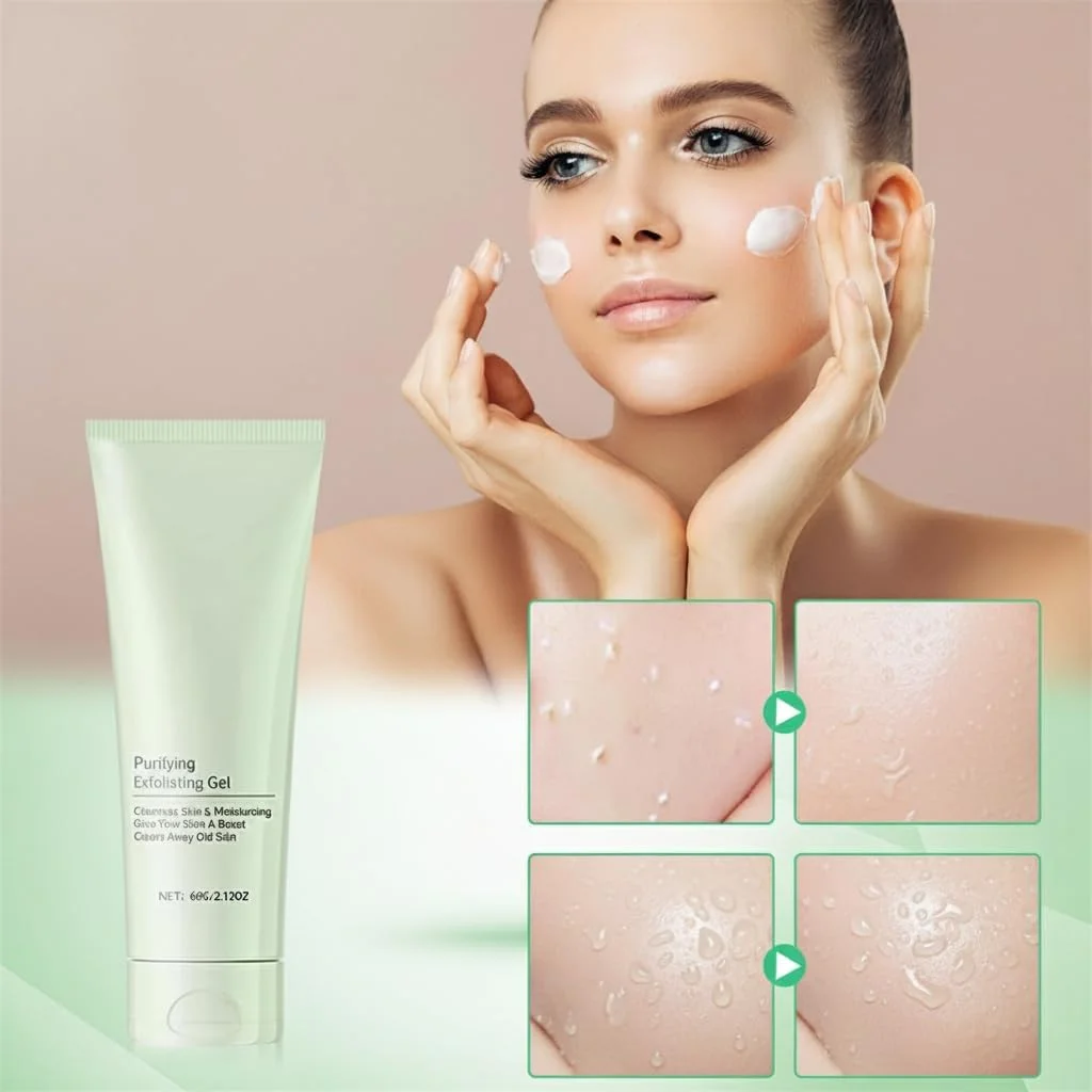 ژل لایه بردار و پاک کننده آزونه، اسکراب پاک کننده صورت، صاف و احیا کننده پوست، ژل مرطوب کننده، از بین برنده جوش های سرسیاه و کوچک کننده منافذ، کاملیا سیننسیس و هیالورونیک اسید، 2 عدد