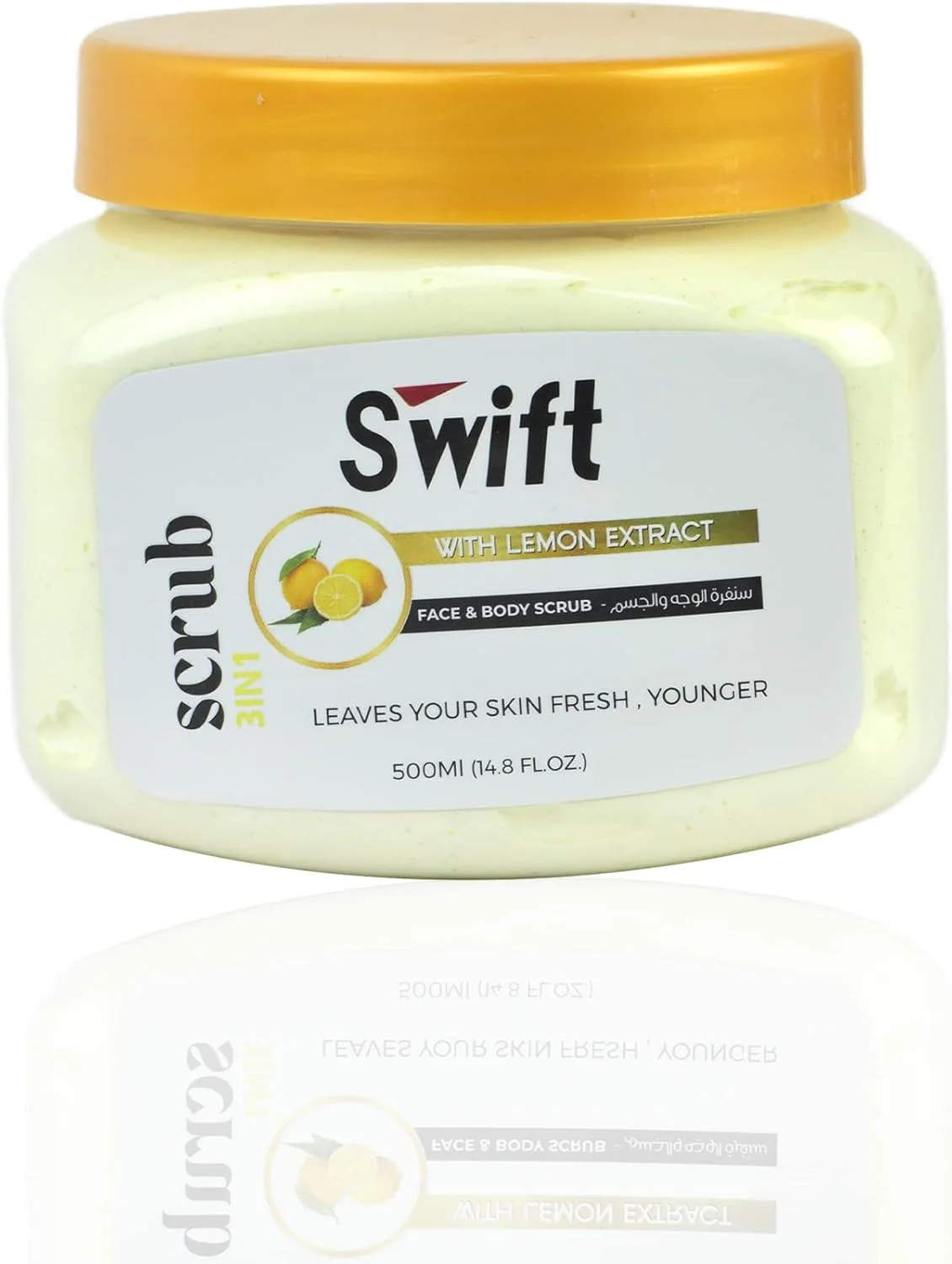 کرم اسکراب صورت 3 در 1 سویفت با عصاره لیمو | اسکراب صورت روشن کننده و لایه بردار ارگانیک، پاک کننده جوش های سرسیاه، بهبود لکه های تیره و آکنه - (لیمو 3 در 1)