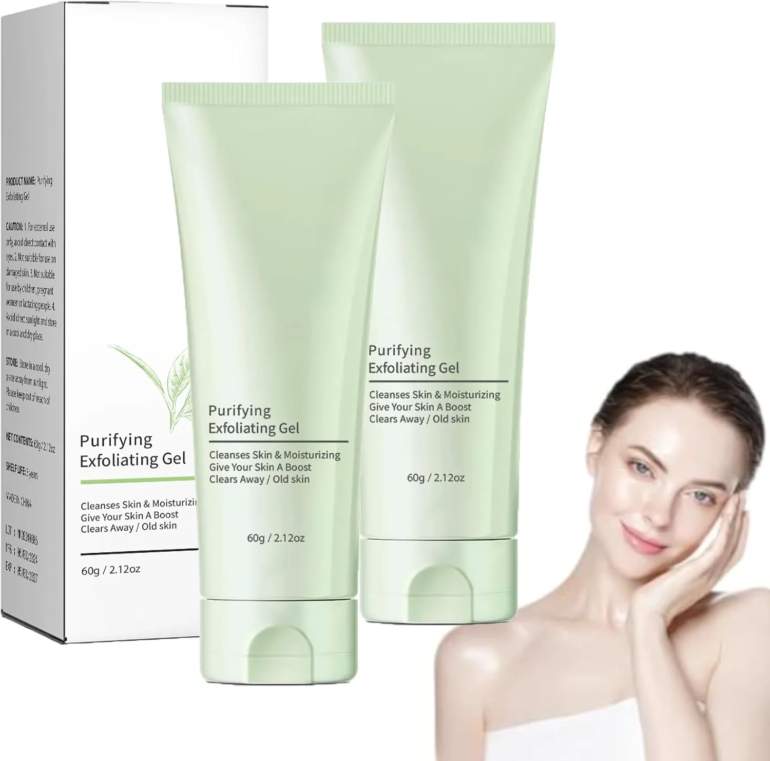 ژل لایه بردار و پاک کننده صورت و بدن، ژل اسکراب ملایم برای پاکسازی عمیق آلودگی و چربی، کوچک کننده منافذ و مرطوب کننده پوست، مناسب برای انواع پوست