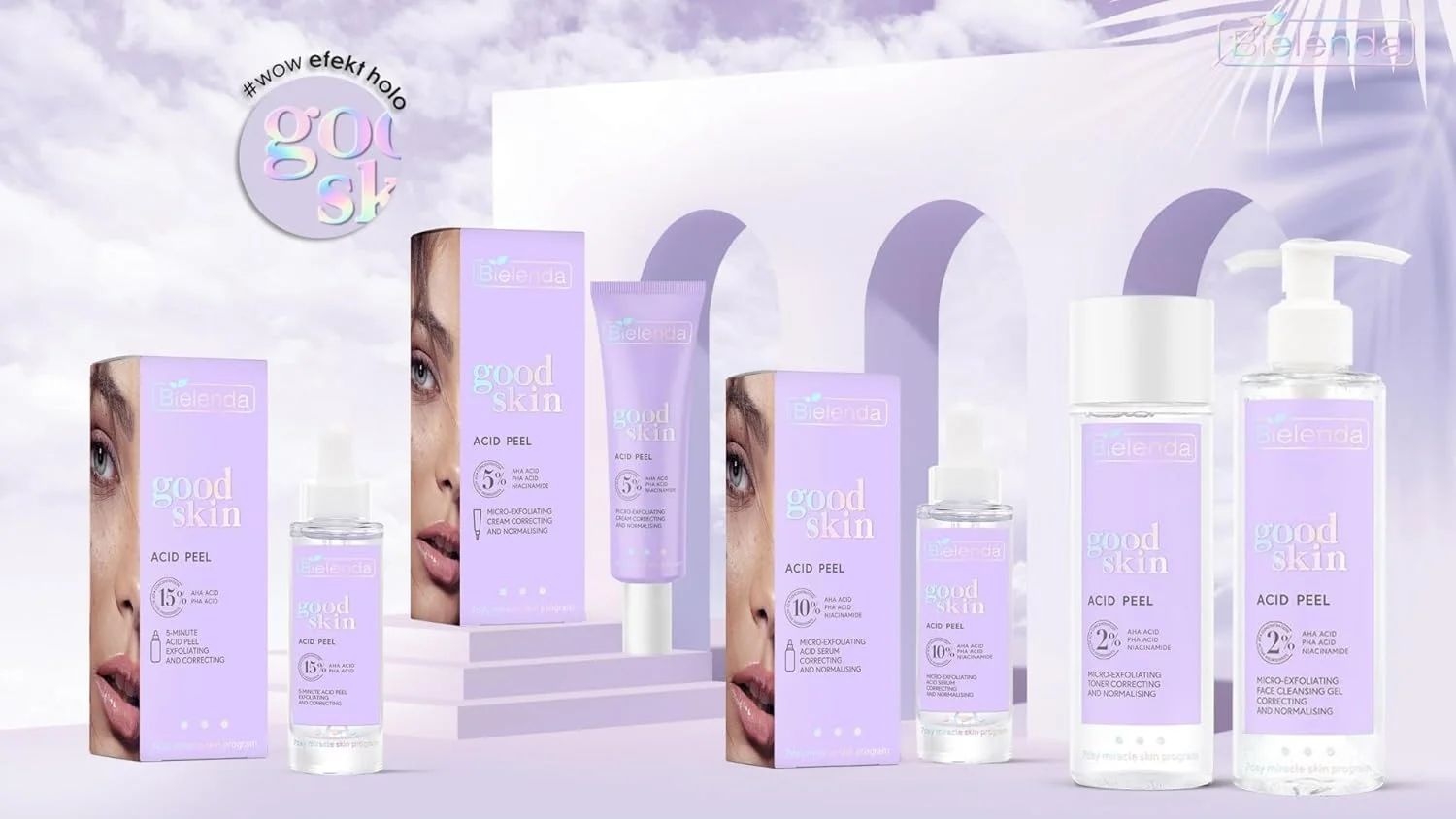 کرم لایه بردار ملایم، اصلاح کننده و نرمال کننده پوست چرب و مختلط Bielenda Good Skin Acid Peel حاوی AHA + PHA و نیاسینامید، 50 میلی لیتر