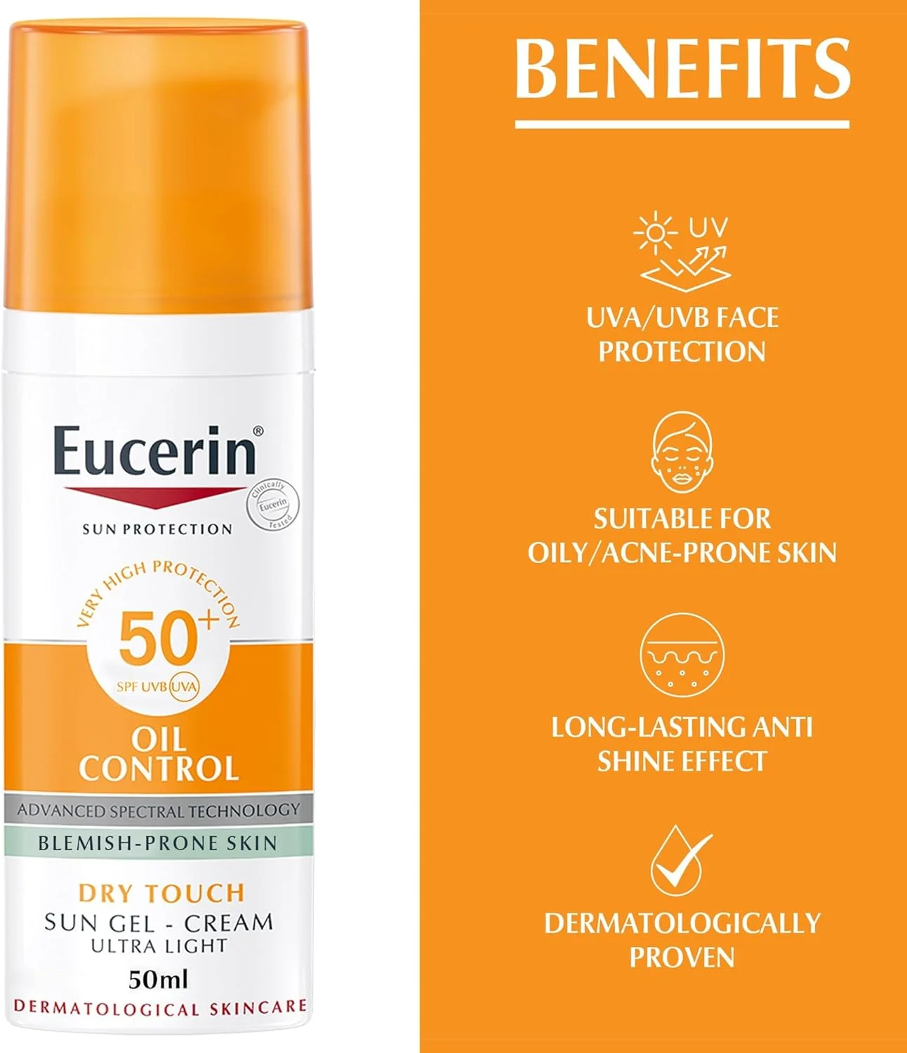 کرم ضد آفتاب صورت اوسرین، کنترل چربی، بافت خشک، محافظت بالا در برابر UVA/UVB، SPF 50+، بافت سبک، مناسب برای استفاده زیر آرایش، برای پوست های مستعد لک، 50 میلی لیتر کرم ضد آفتاب صورت اوسرین، کنترل چربی، بافت خشک، محافظت بالا در برابر UVA/UVB، SPF 50+، بافت سبک، مناسب برای استفاده زیر آرایش، برای پوست های مستعد لک، 50 میلی لیتر