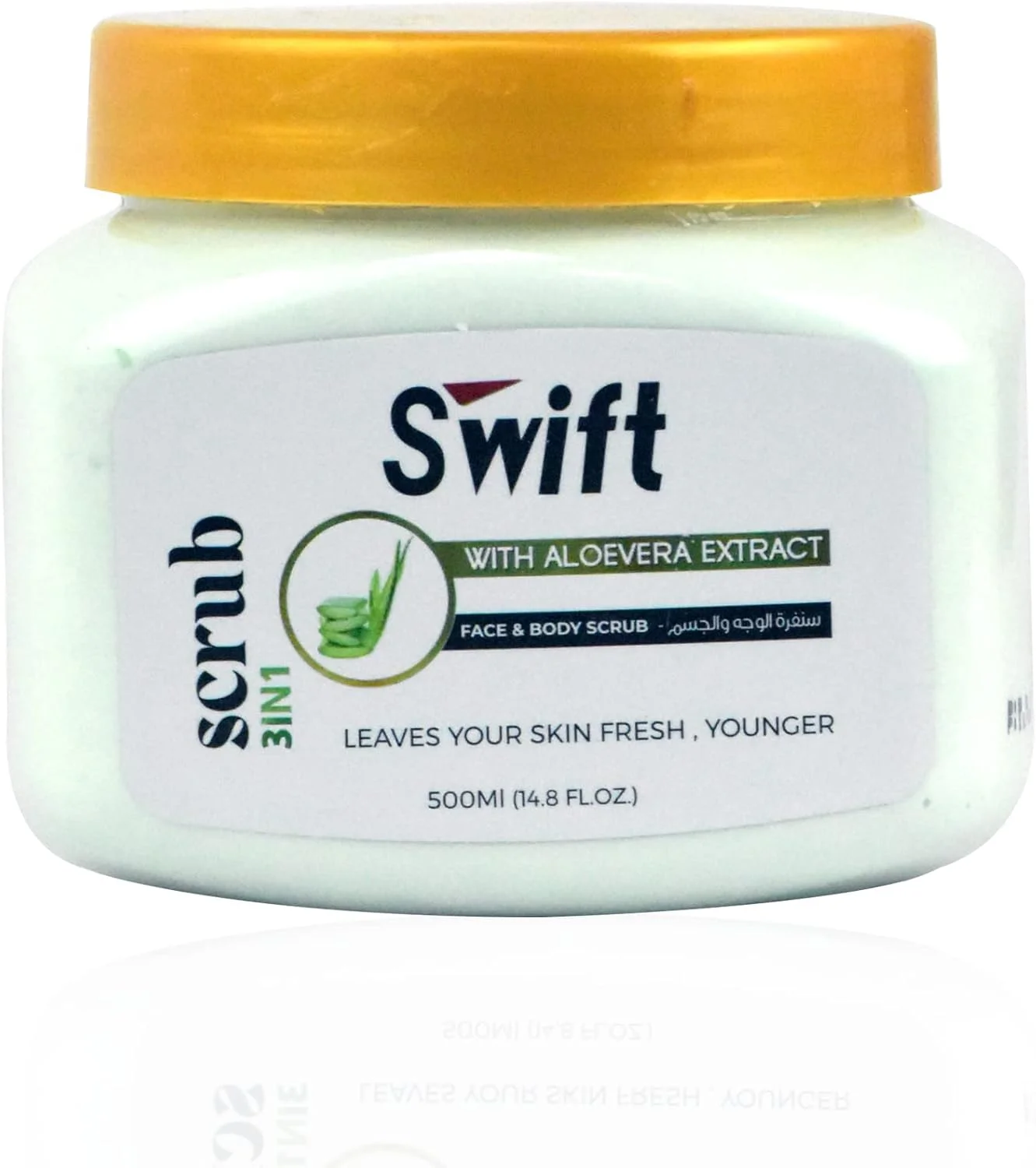 کرم اسکراب صورت 3 در 1 سویفت با عصاره آلوئه ورا | اسکراب صورت لایه بردار روشن کننده پاک کننده جوش های سرسیاه بهبود لکه های تیره آکنه - (آلوئه ورا 3 در 1)