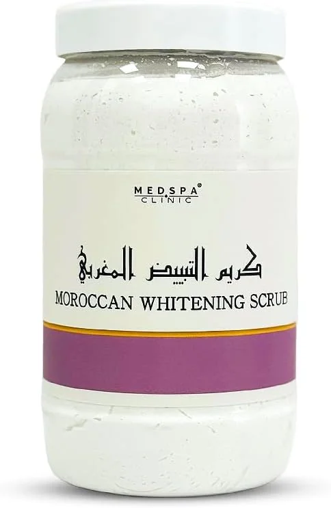 اسکراب کرم روشن کننده مراکشی مدسپا 2 کیلوگرمی، مناسب صورت و بدن، غنی شده با ویتامین E و عصاره های طبیعی، لایه بردار، نرم کننده، مرطوب کننده.