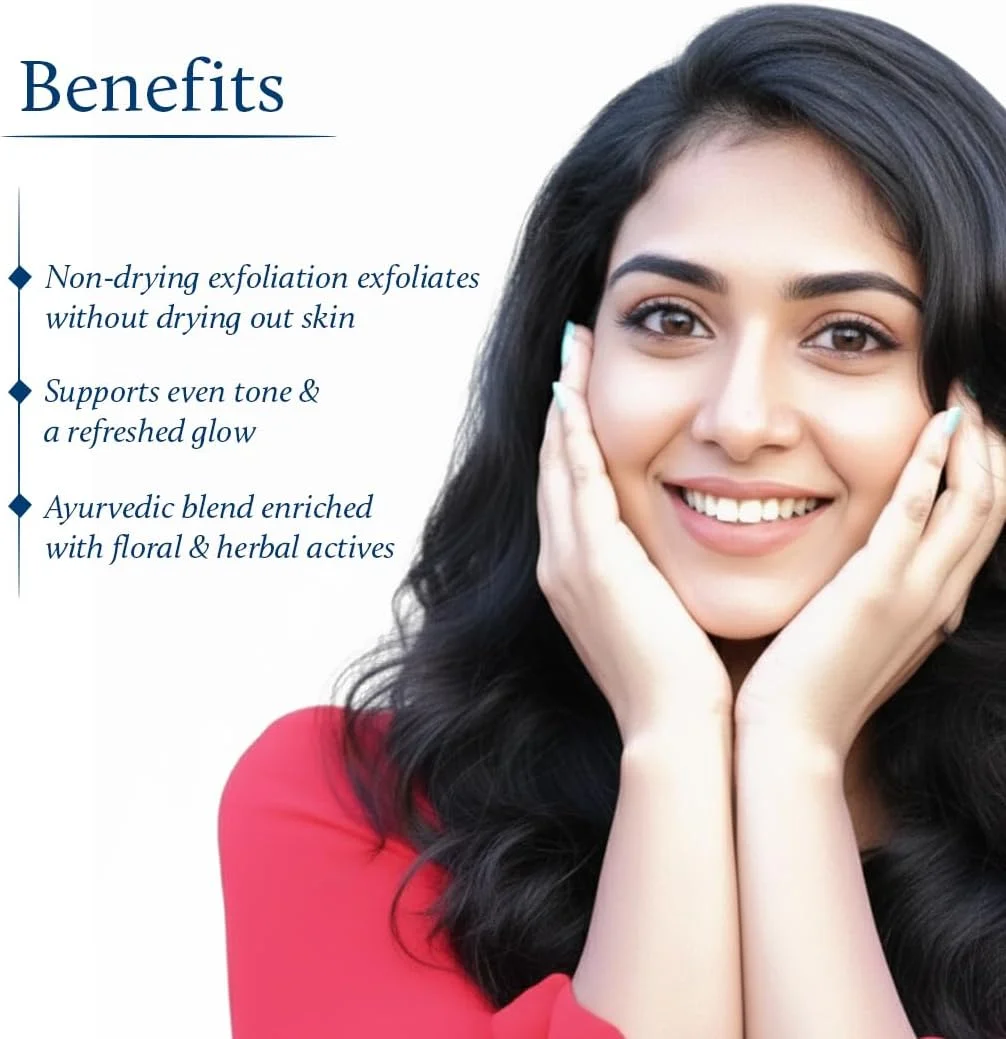 اسکراب صورت زعفران Blue Nectar برای پوست درخشان | لایه بردار ملایم کومکومادی اویل برای طراوت پوست آفتاب سوخته (16 گیاه، 50 گرم)