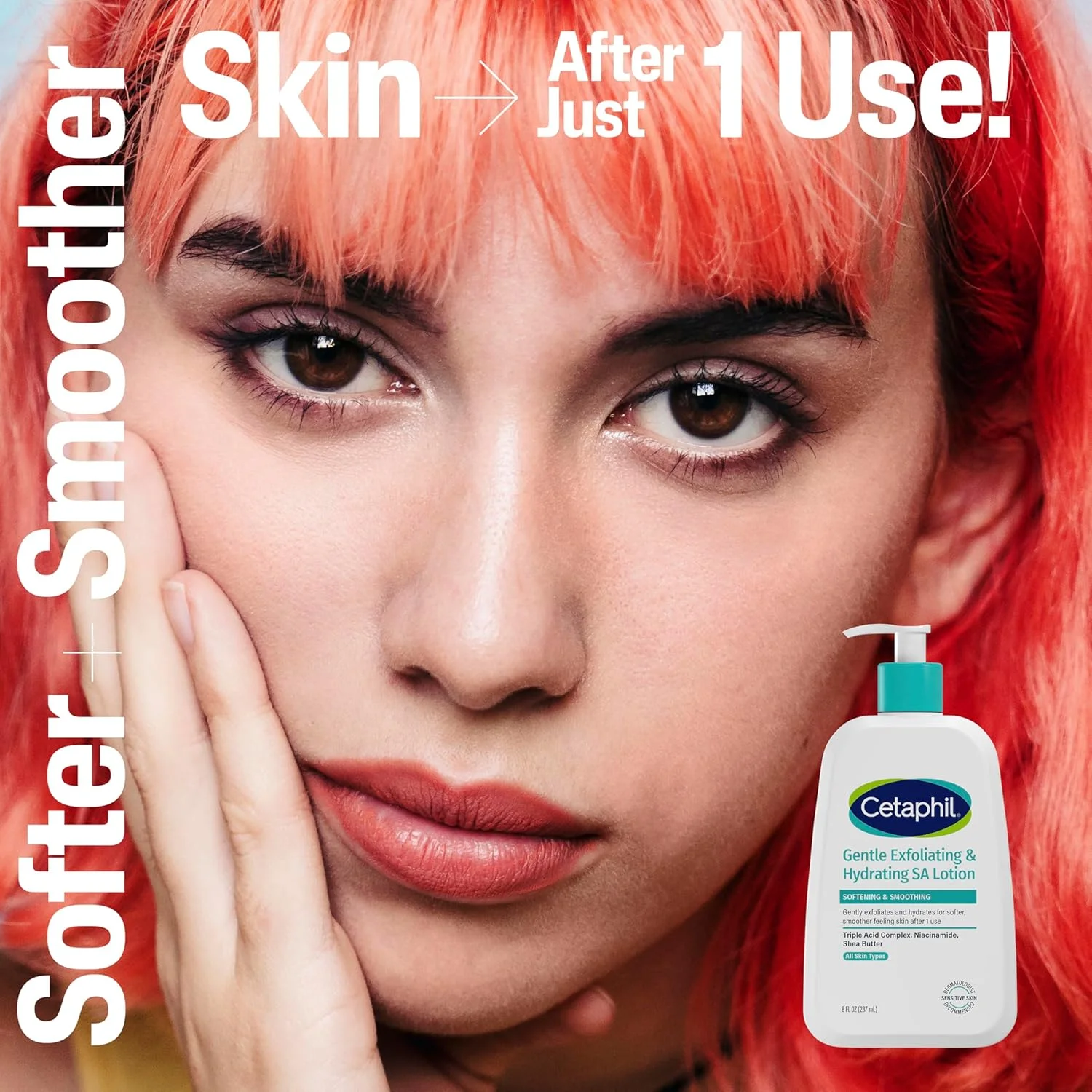 لوسیون لایه بردار ملایم ستافیل، مرطوب کننده سبک برای انواع پوست، بطری پمپی 236 میلی لیتری، اسید سالیسیلیک، اسید ماندلیک و گلوکونولاکتون، لایه برداری ملایم، توصیه شده توسط متخصصین پوست