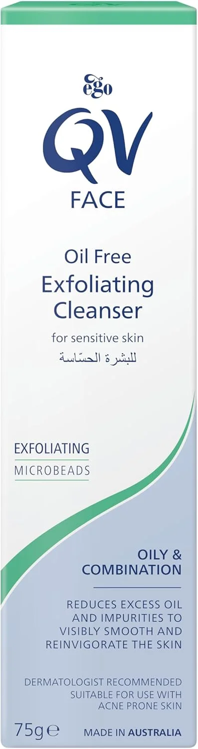 پولیش لایه بردار پوست چرب کیووی فیس 75 گرم - لایه بردار ملایم برای پوست صاف و شفاف، رفع انسداد منافذ، مورد تایید متخصص پوست