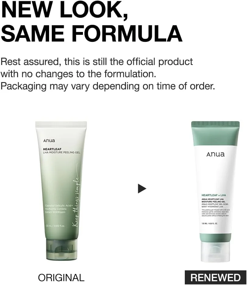 ژل لایه بردار مرطوب کننده برگ قلب آنوا، لایه برداری ملایم، لایه بردار آبرسان صورت، مراقبت از منافذ، حذف پوست مرده، سلولز طبیعی برای تسکین دهندگی، وگان، مراقبت از پوست کره ای (120 میلی لیتر)