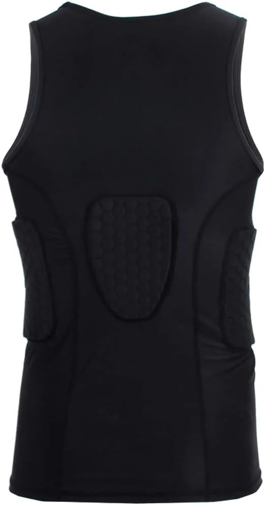 تاپ ورزشی مردانه فشرده سازی شده با پد محافظ، مناسب فوتبال، بسکتبال و تمرینات