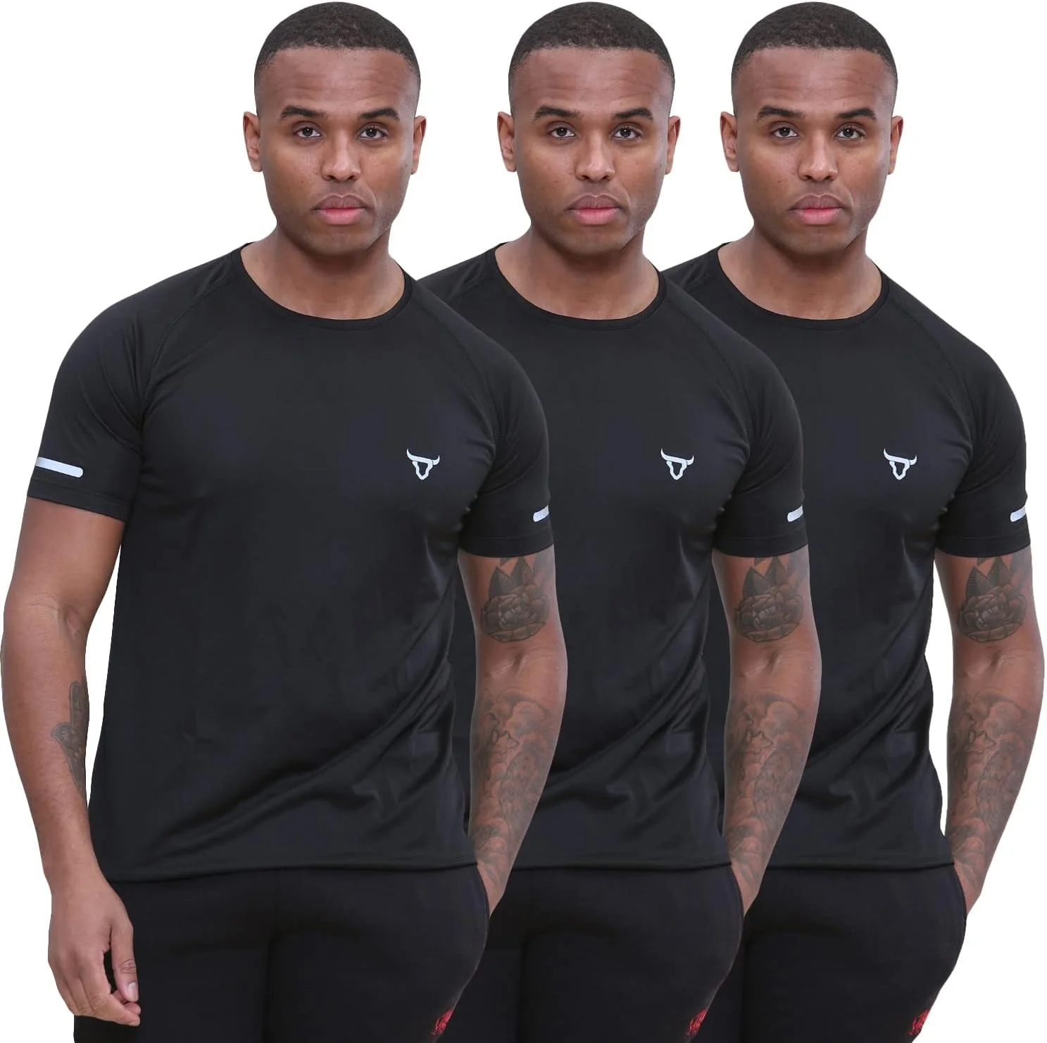 بسته 3 عددی تیشرت آستین کوتاه مردانه، مناسب تمرین، ورزشی، با قابلیت جذب رطوبت و خشک شدن سریع، سایز S-2XL