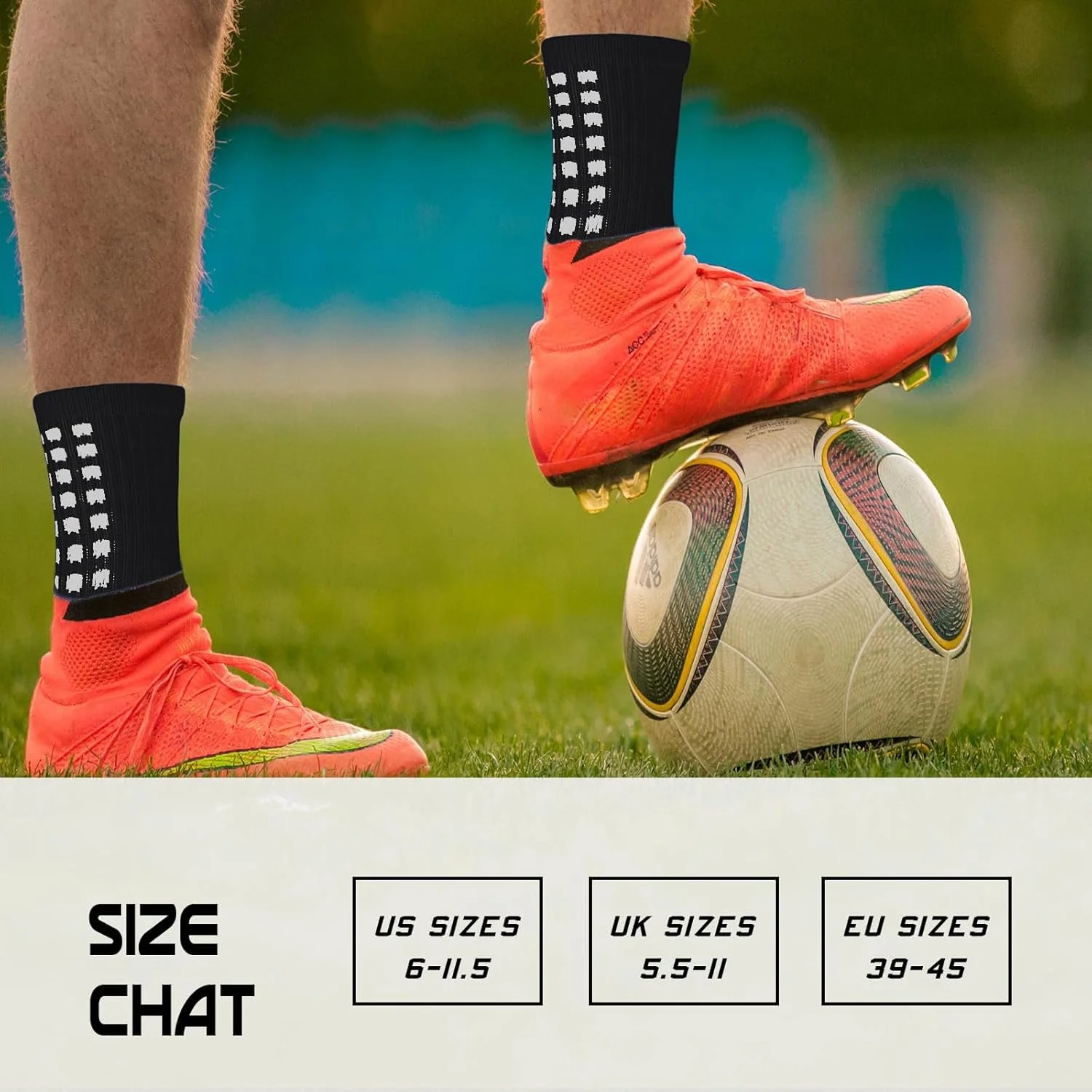 جوراب ورزشی ضد لغزش ۴ عددی سیوسی، جوراب های ورزشی تنفسی و راحت برای فوتبال، بسکتبال، هاکی با نقاط لاستیکی برای مردان و زنان (مشکی)