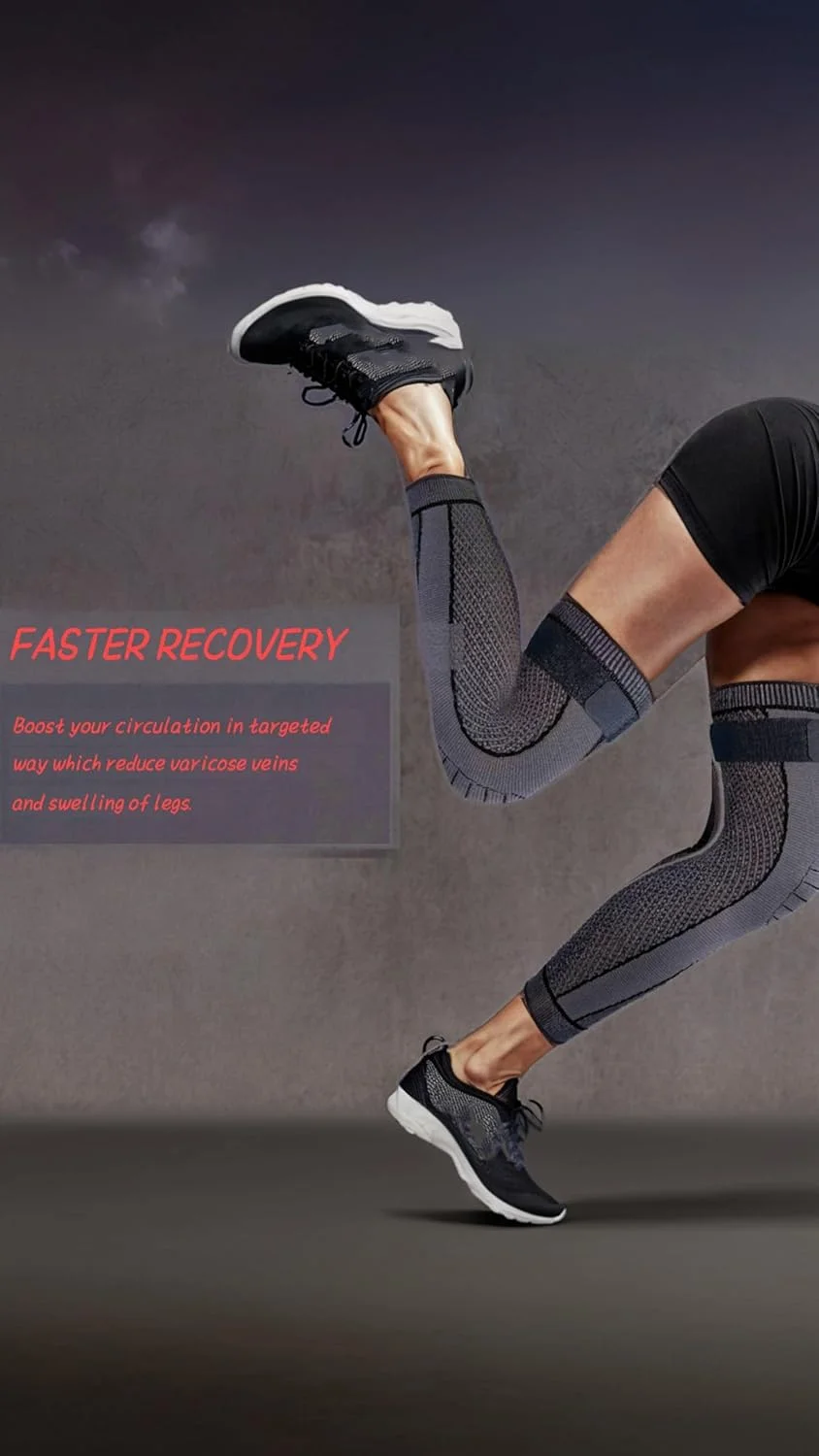 آستین ساق پا فشاری سون سوییت برای مردان و زنان - محافظت کامل پا برای ورزش، آرتروز و رگ‌های واریسی - افزایش عملکرد و کاهش تورم - برای بسکتبال، دوچرخه‌سواری، فوتبال