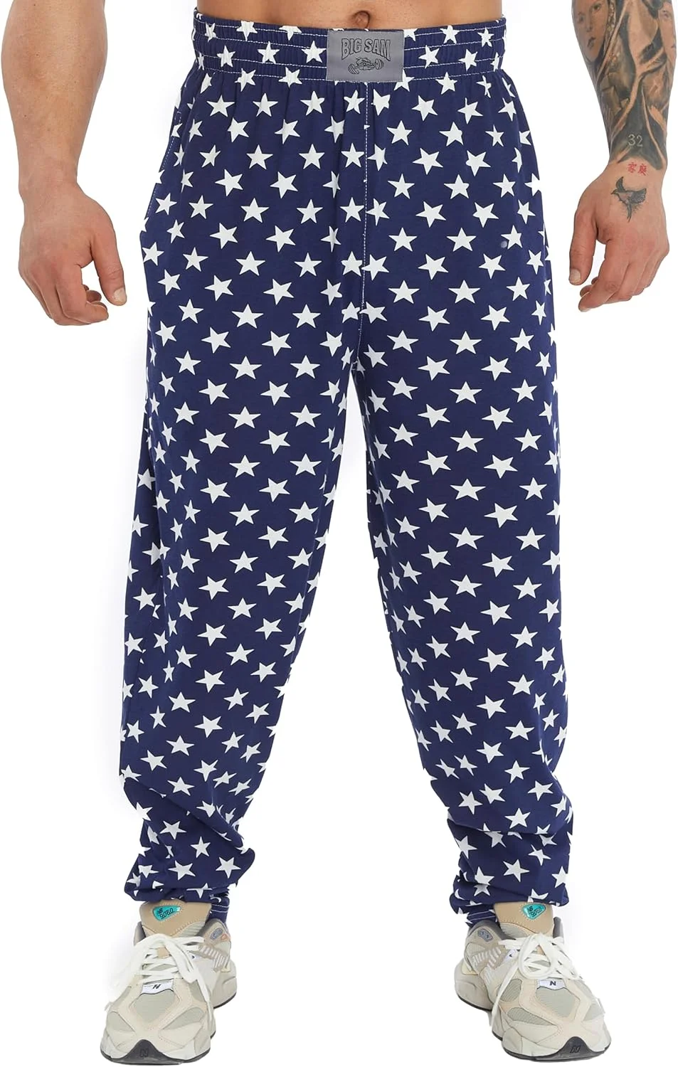 شلوار ورزشی مردانه با جیب | شلوار پنبه ای راحت مناسب تمرین (طرح ستاره ای، سایز XXXL) شلوار ورزشی مردانه با جیب | شلوار پنبه ای راحت مناسب تمرین (طرح ستاره ای، سایز XXXL)