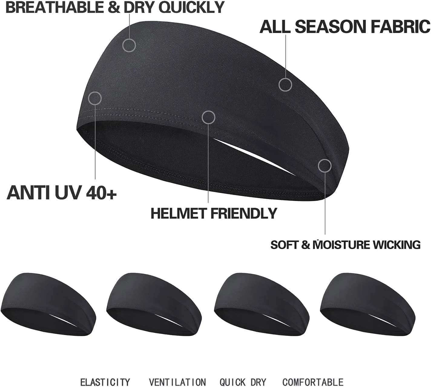 هدبند ورزشی برای آقایان و بانوان - 5 عدد هدبند ورزشی با قابلیت جذب رطوبت، ساخته شده از پارچه حوله ای پنبه ای، جاذب عرق