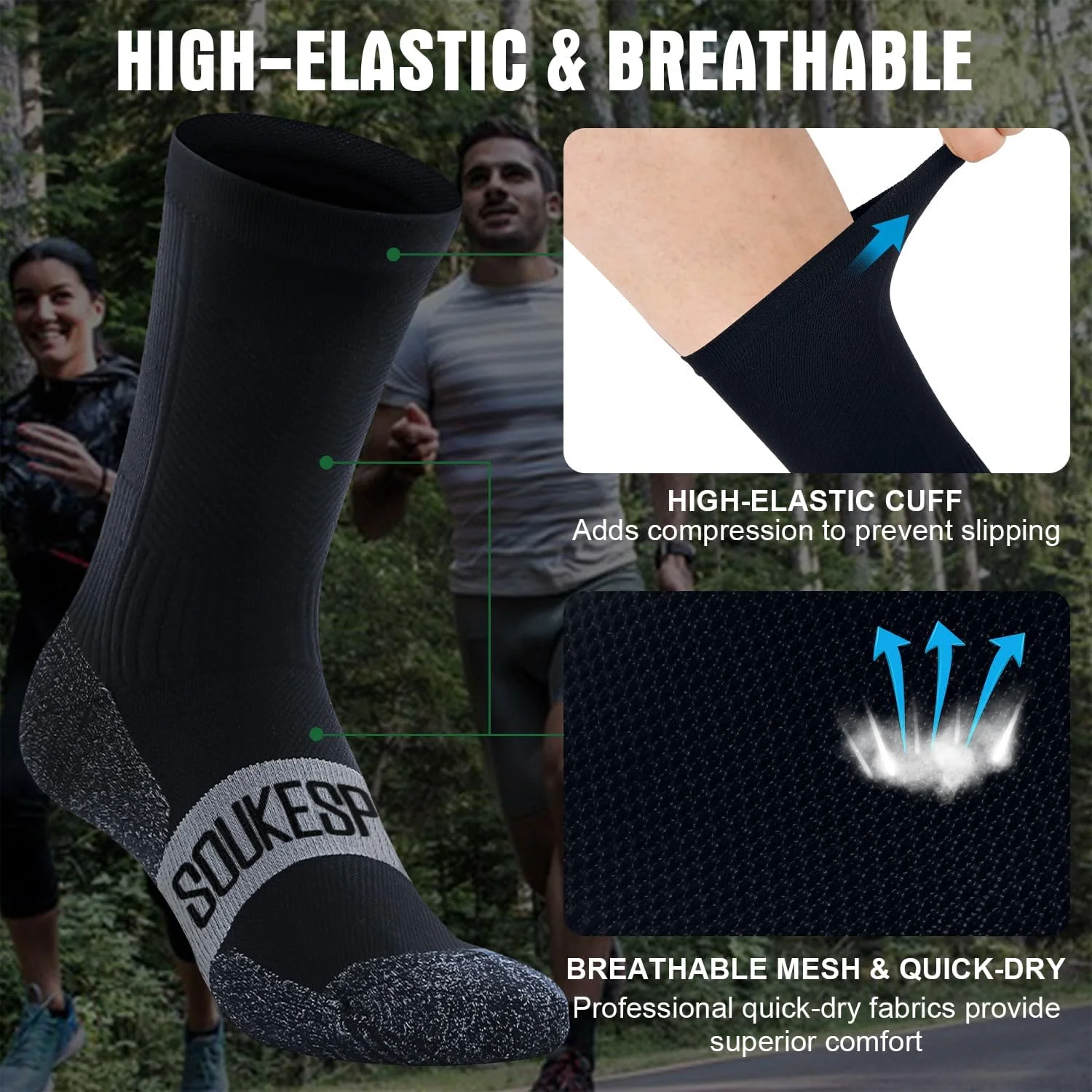 جوراب ساق کوتاه ورزشی سوک مناسب دوچرخه سواری، تنفسی و دارای بالشتک، مناسب دویدن برای آقایان و بانوان، سایز آزاد
