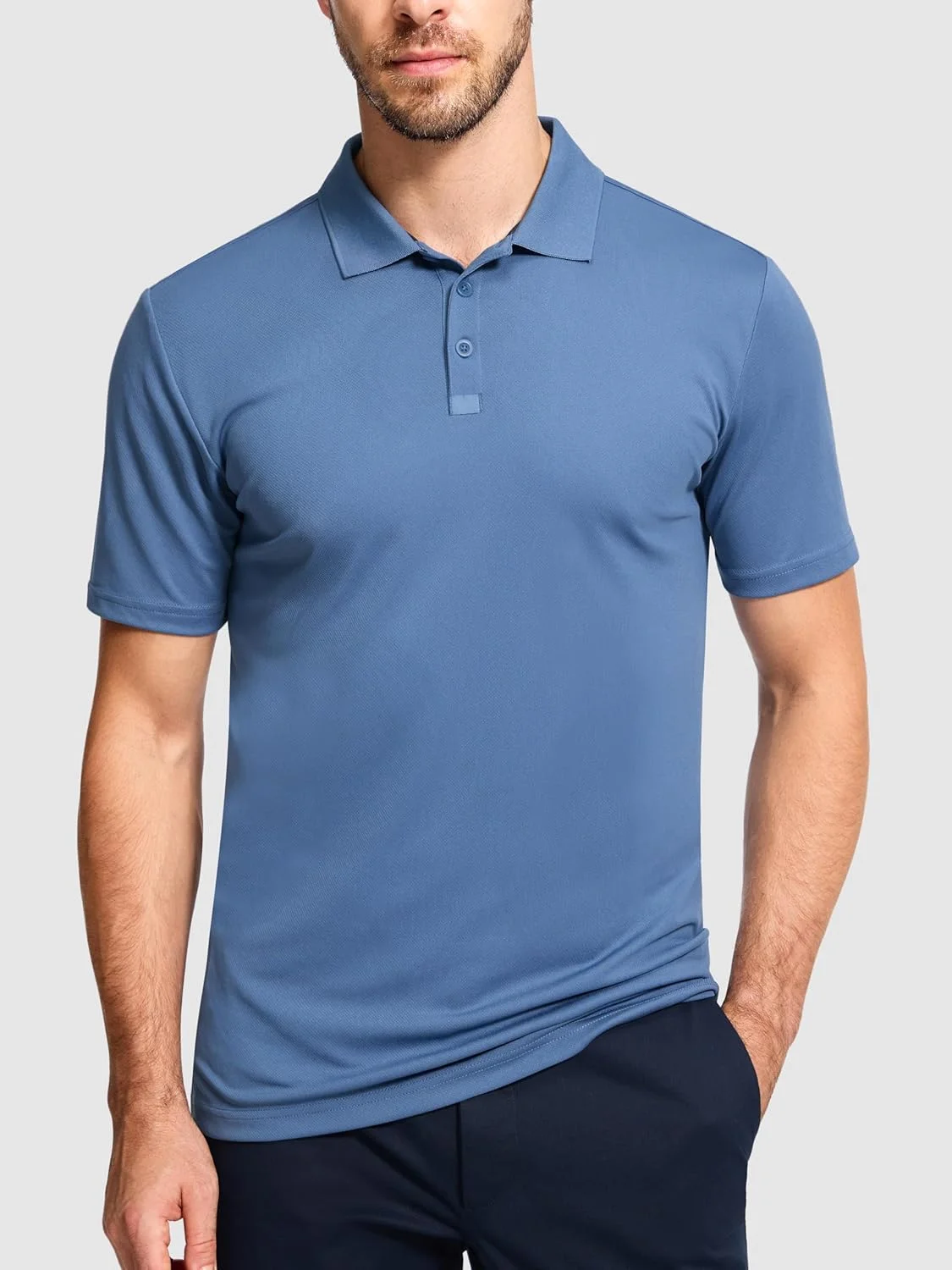 ست 3 تایی پولوشرت آستین کوتاه مردانه ورزشی تنفسی، پولوشرت سبک وزن تنیس گلف، تیشرت تابستانی زود خشک شونده مردانه
