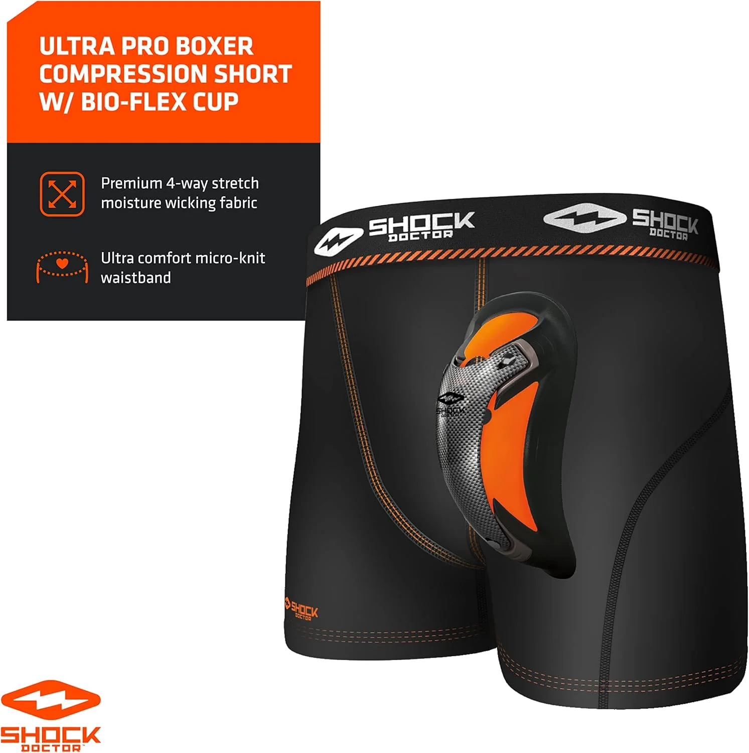 شورت فشاری مردانه شاک دکتر مدل Ultra Pro Boxer با محافظ تهویه دار و جذب رطوبت، سایز بزرگسال شورت فشاری مردانه شاک دکتر مدل Ultra Pro Boxer با محافظ تهویه دار و جذب رطوبت، سایز بزرگسال