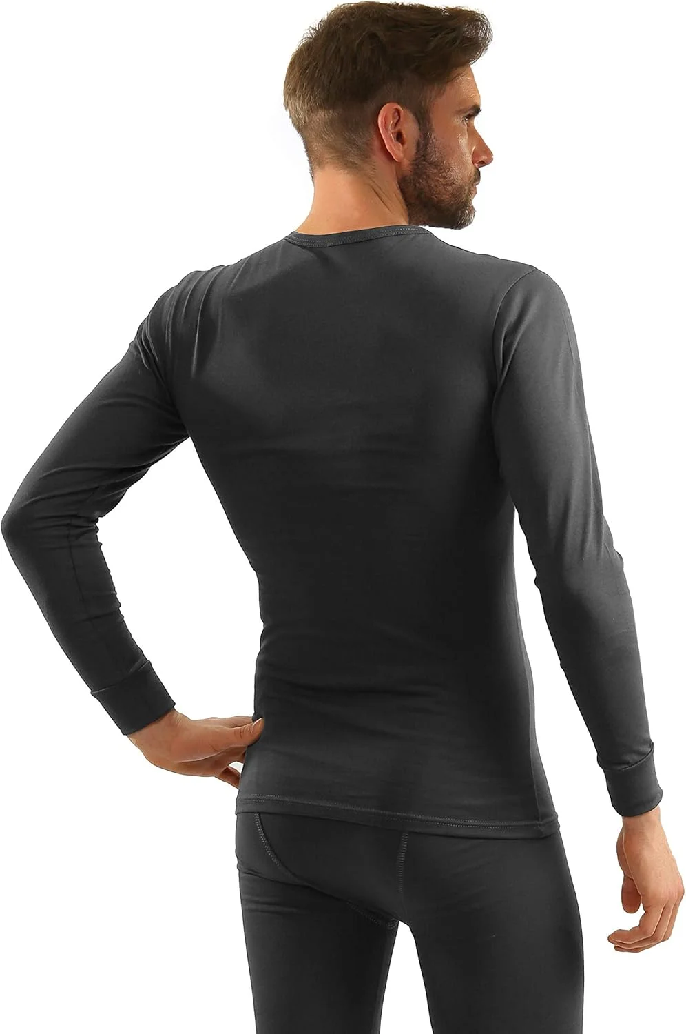 زیرپوش آستین بلند نخی مردانه Sesto Senso با یقه گرد، لباس زیر حرارتی زمستانی