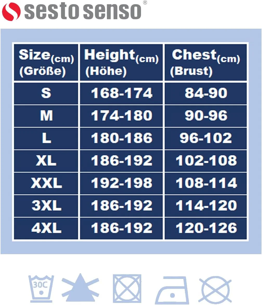 زیرپوش آستین بلند نخی مردانه Sesto Senso با یقه گرد، لباس زیر حرارتی زمستانی