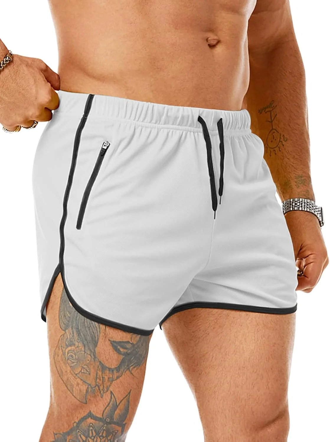 شورت ورزشی مردانه 3 اینچی، خشکشونده سریع، سبک وزن، مناسب تمرینات ورزشی باشگاه با جیب زیپدار شورت ورزشی مردانه 3 اینچی، خشکشونده سریع، سبک وزن، مناسب تمرینات ورزشی باشگاه با جیب زیپدار