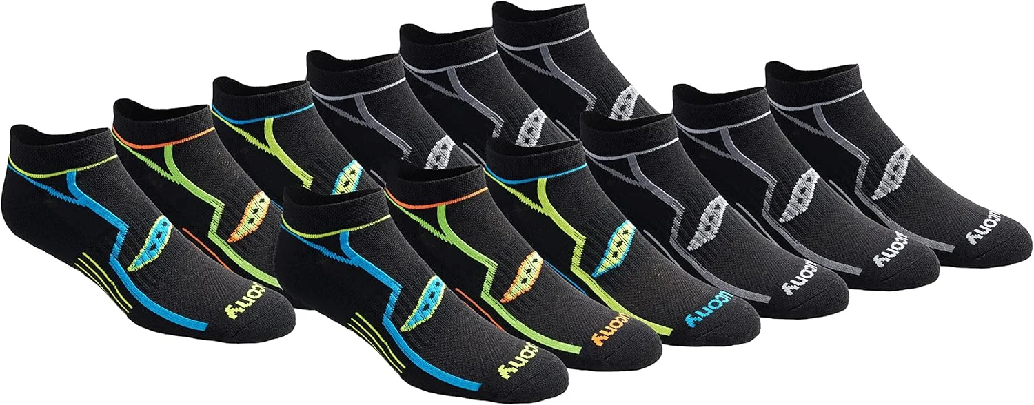 جوراب مردانه ساکونی مدل Bolt Performance Comfort Fit بدون ساق مناسب دویدن (بسته 12 عددی)