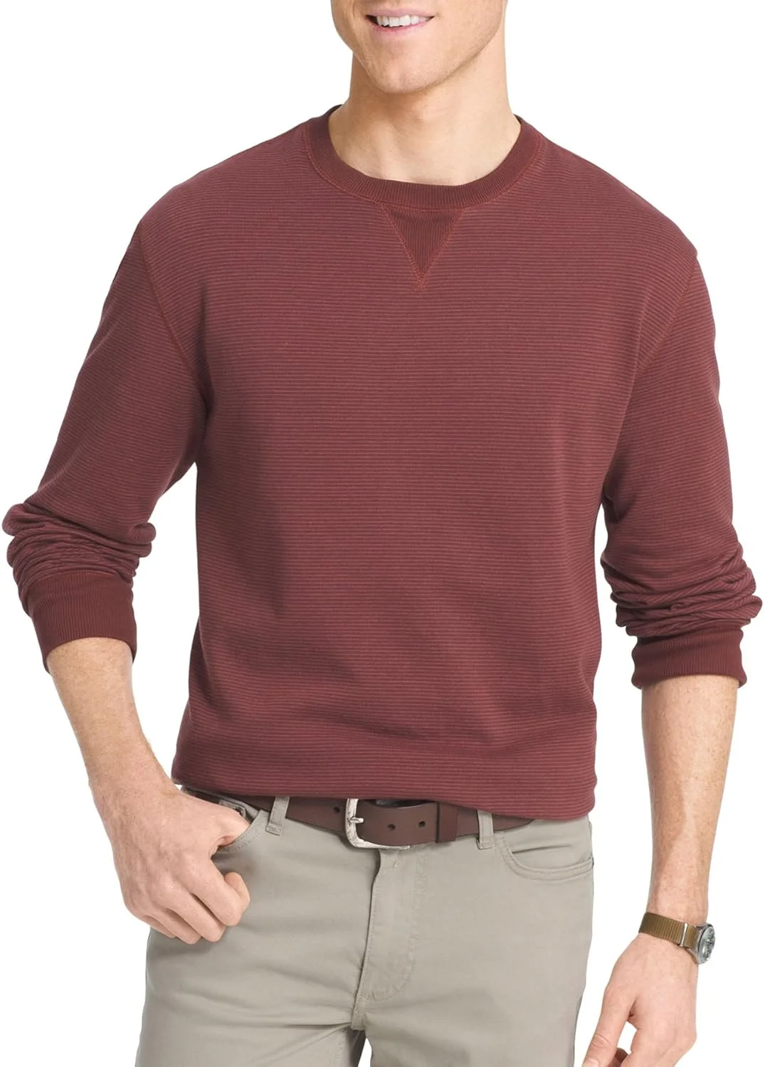 پلیور مردانه یقه گرد راه راه IZOD