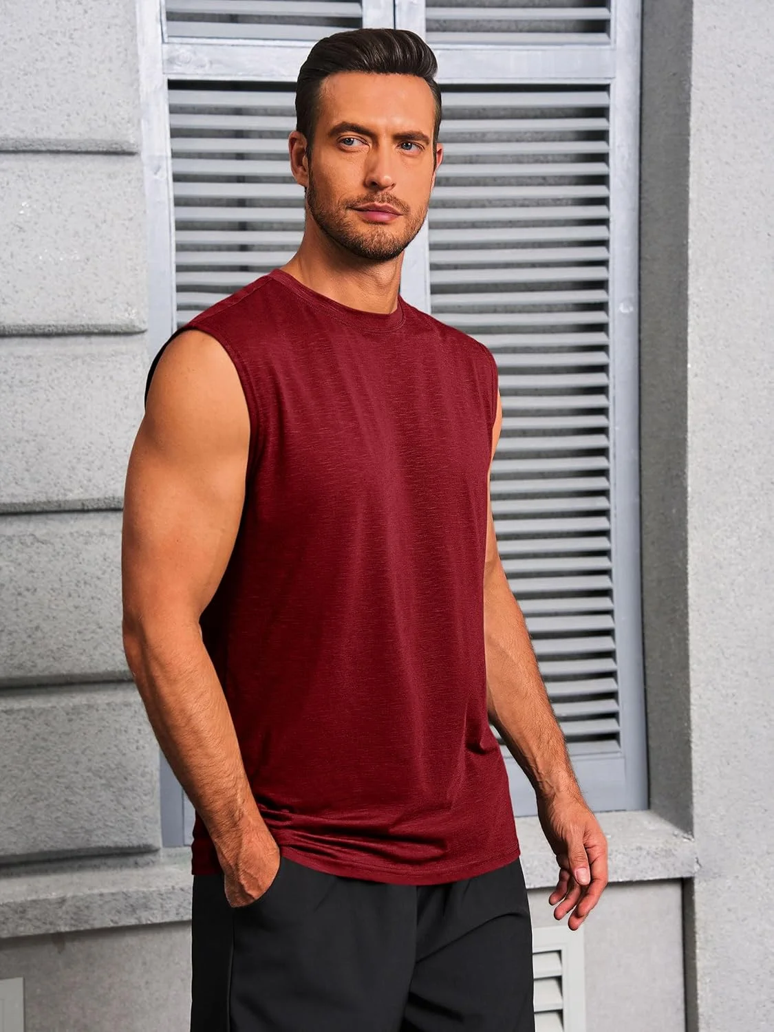 تاپ ورزشی مردانه رونکاتی، تیشرت بدون آستین و مناسب باشگاه