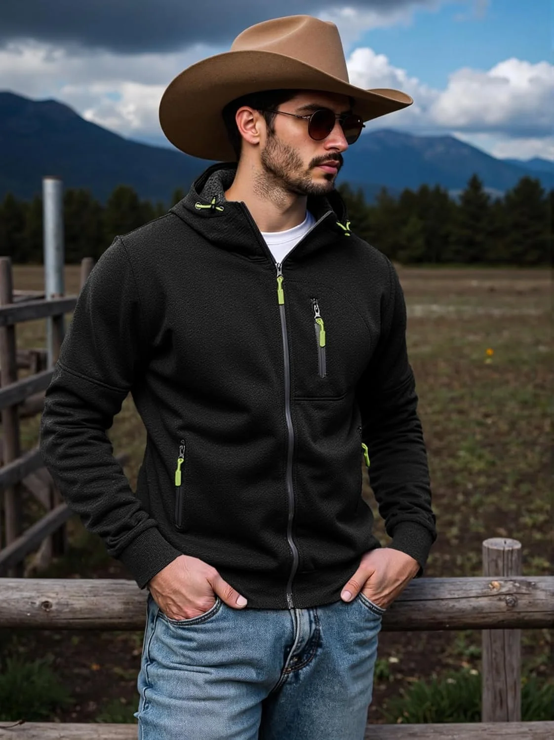 هودی مردانه Runcati، ژاکت پشمی آستین بلند زیپ دار، پلیور کلاه دار غیر رسمی با جیب