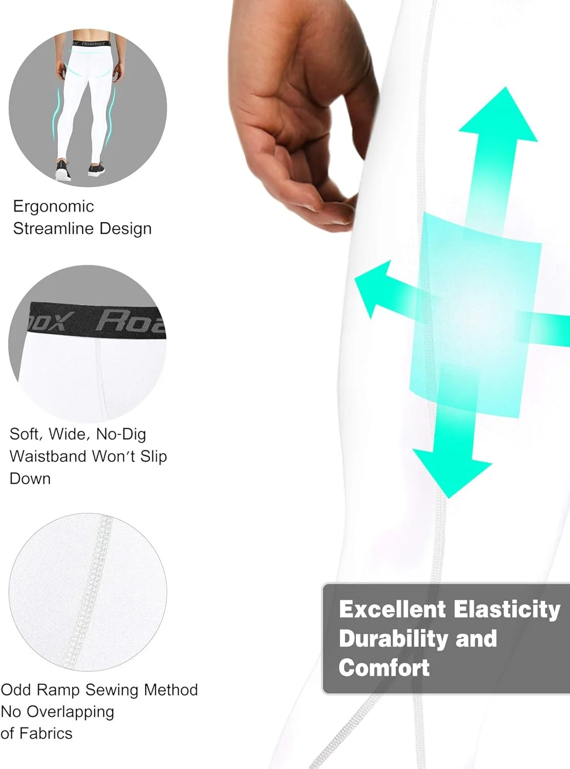 ست 2 عددی شلوارک فشاری مردانه Roadbox - مناسب بسکتبال، دویدن و ورزش، لگینگ و زیرپوش لایه پایه اسپندکس