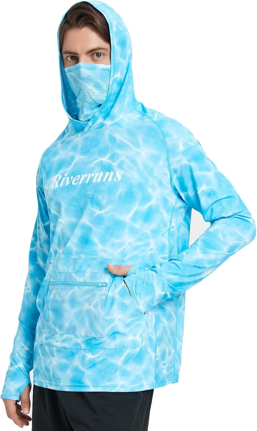 هودی ماهیگیری Riverruns با UPF 50+، پیراهن ماهیگیری کلاه دار ضد آفتاب، پیراهن آستین بلند محافظ آفتاب برای ماهیگیری مردانه هودی ماهیگیری Riverruns با UPF 50+، پیراهن ماهیگیری کلاه دار ضد آفتاب، پیراهن آستین بلند محافظ آفتاب برای ماهیگیری مردانه