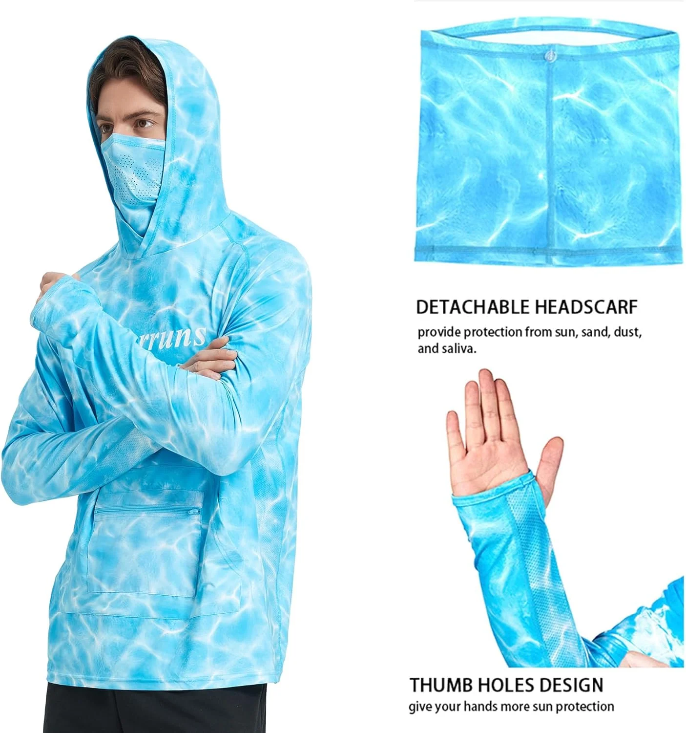 هودی ماهیگیری Riverruns با UPF 50+، پیراهن ماهیگیری کلاه دار ضد آفتاب، پیراهن آستین بلند محافظ آفتاب برای ماهیگیری مردانه هودی ماهیگیری Riverruns با UPF 50+، پیراهن ماهیگیری کلاه دار ضد آفتاب، پیراهن آستین بلند محافظ آفتاب برای ماهیگیری مردانه