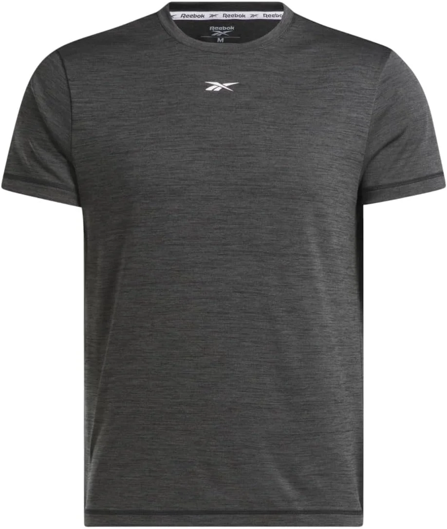 تی شرت ورزشی مردانه ریباک مدل Id Train Melange Tech رنگ مشکی سایز L