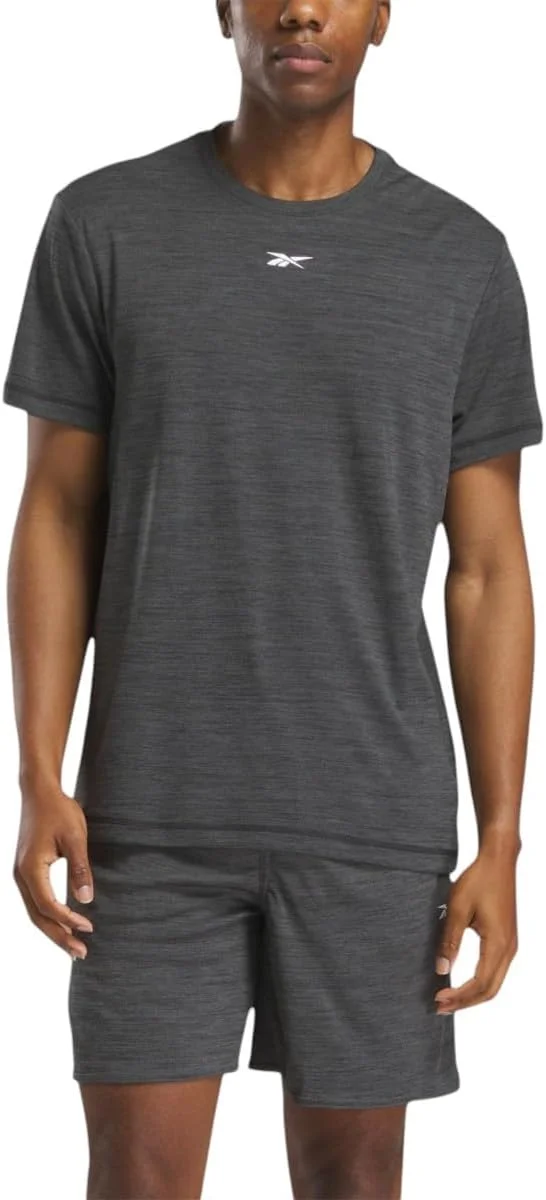 تی شرت ورزشی مردانه ریباک مدل Id Train Melange Tech رنگ مشکی سایز L