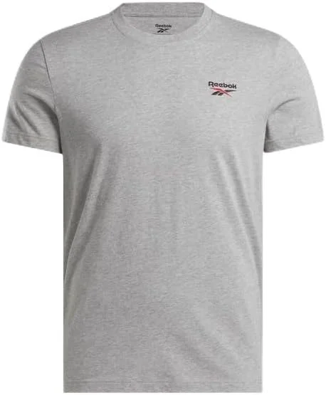 تی شرت مردانه ریباک با لوگوی کوچک مدل Identity، خاکستری طوسی/قرمز وکتور، سایز 2XL