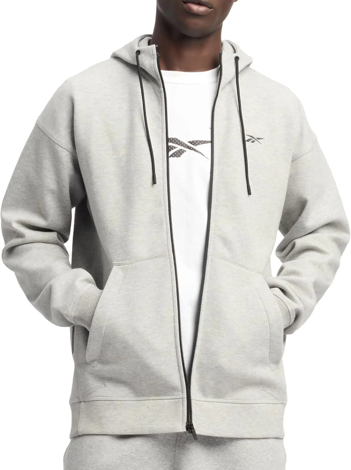 کاپشن مردانه ریباک مدل Athlete Full Zip طوسی خاکستری سایز XS