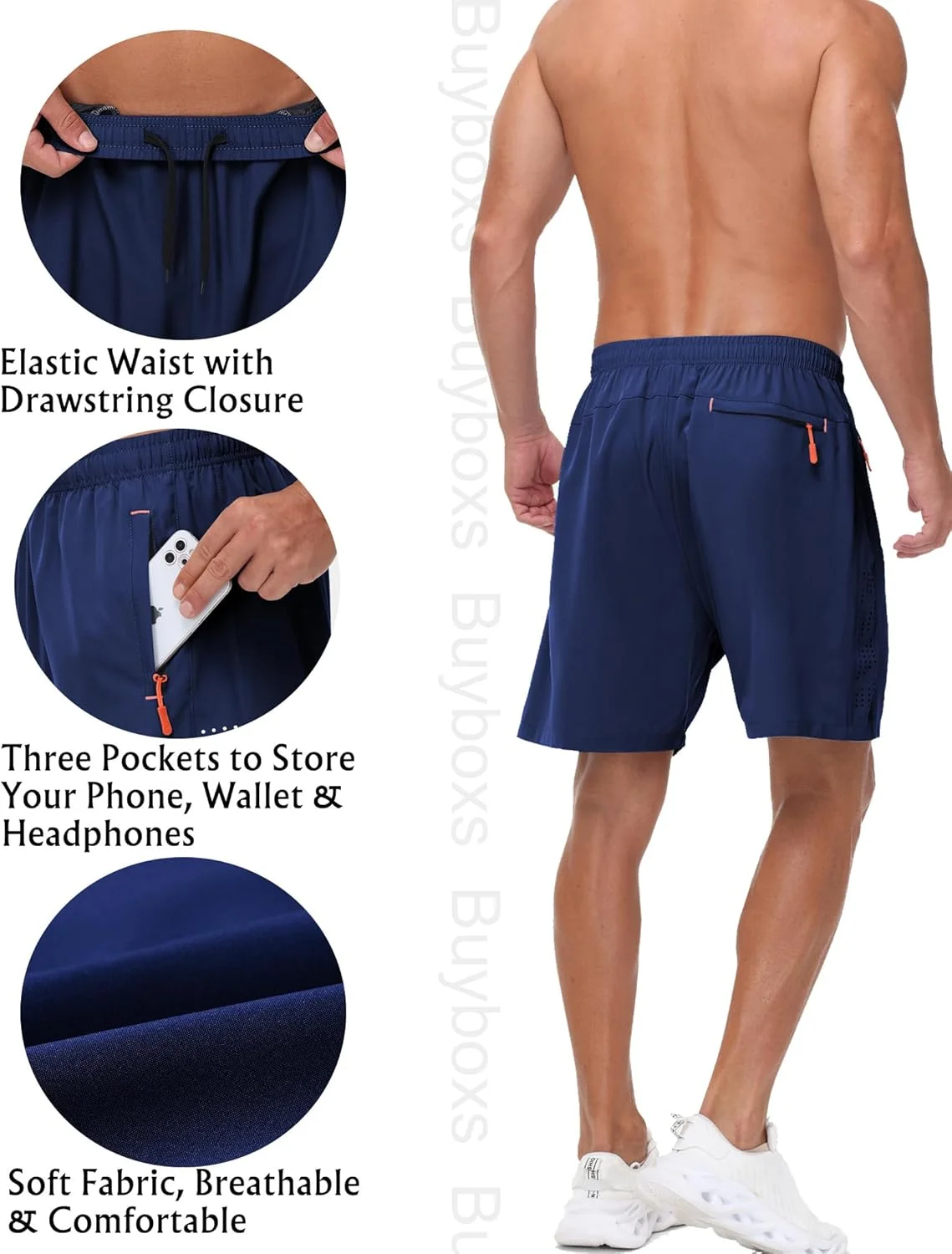 شورت ورزشی مردانه، خشک‌شونده سریع، تنفسی، مناسب دویدن و بسکتبال، دارای جیب، بسته 2 عددی