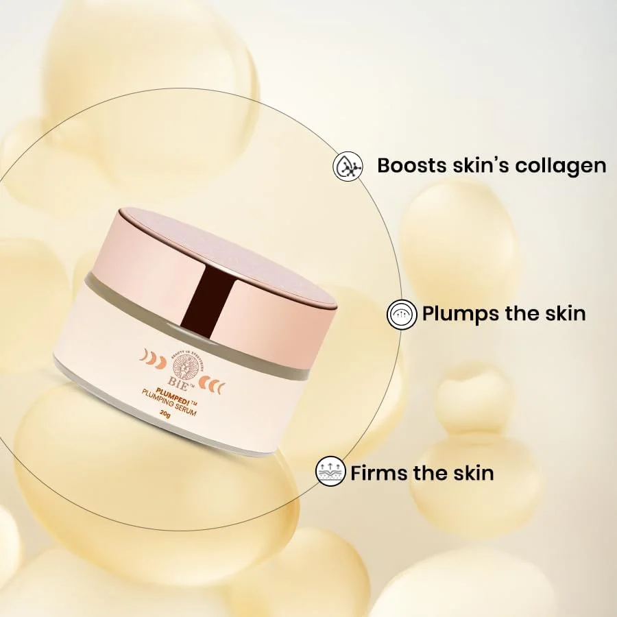 BiE Plumped! - سرم تقویت کننده با کلاژن، سلول های بنیادی و اسید هیالورونیک | برای پوست های خشک، مختلط، حساس | سرم صورت | برای پوست درخشان، هیدراته و جوان | برای آقایان و بانوان | بدون ایجاد حساسیت