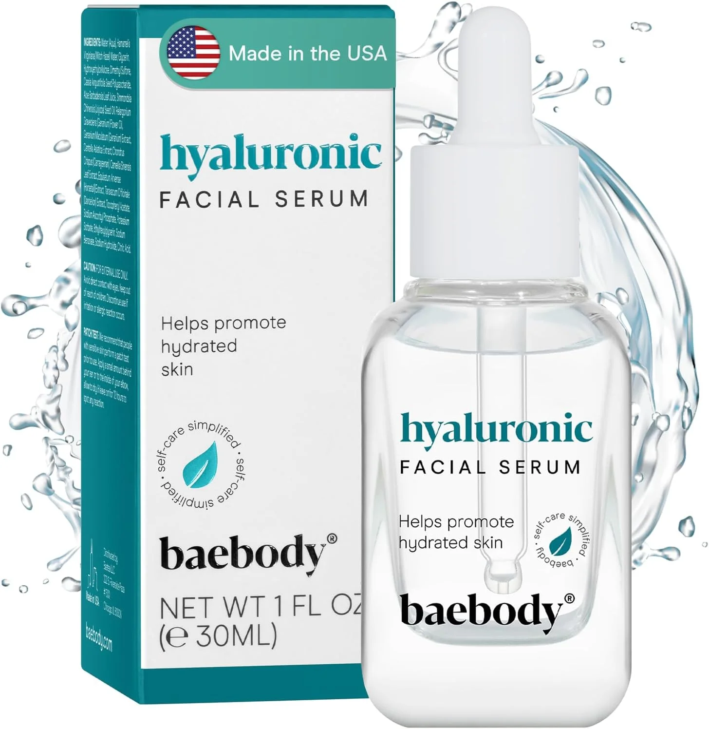 سرم هیالورونیک اسید بادی برای صورت، سرم موضعی حرفه ای ضد پیری صورت با ویتامین C و ویتامین E، کاهش دهنده چین و چروک و خطوط ریز برای پوستی درخشان و جوان تر، 30 میلی لیتر