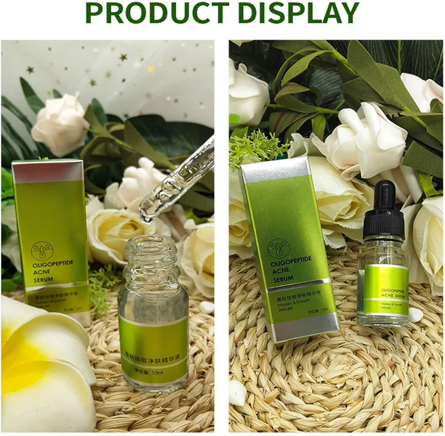 سرم الیگوپپتید ضد آکنه، سرم مرطوب کننده صورت، درمان لک صورت 10 میلی لیتر