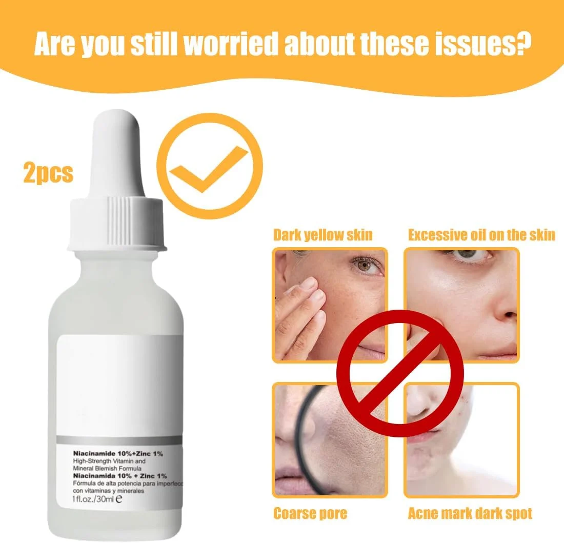 سرم نیاسینامید مرطوب کننده صورت، مقابله با لک ها، کاهش ظاهر منافذ، سرم صورت ضد پیری و چروک برای انواع پوست (30 میلی لیتر)