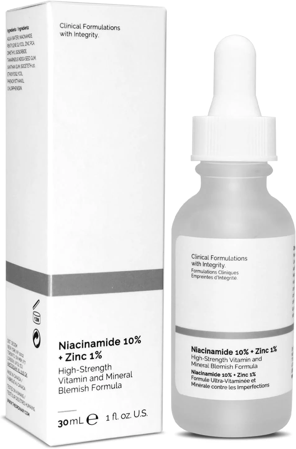 اسانس مرطوب کننده صورت نیاسینامید 30 میلی لیتر، 10% نیاسینامید + 1% زینک، سرم صورت ضد پیری و ضد چروک، نرم کننده و مرطوب کننده پوست، یکنواخت کننده رنگ پوست، مناسب برای انواع پوست