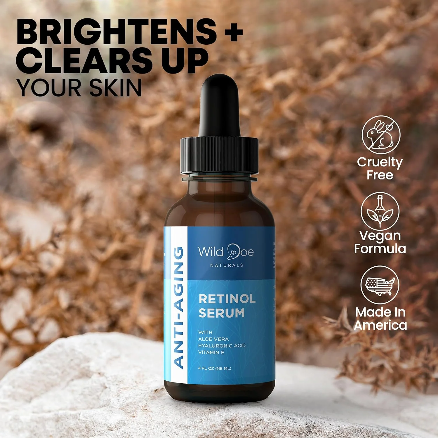 سرم رتینول برای صورت - سرم ضد پیری و اصلاح کننده لکه های تیره حاوی اسید هیالورونیک، ژل خالص آلوئه ورا، روغن ویتامین E برای درمان جای زخم: هدف قرار دادن خطوط/چین و چروک، تقویت کلاژن، کمک به درمان آکنه - 120 میلی لیتر