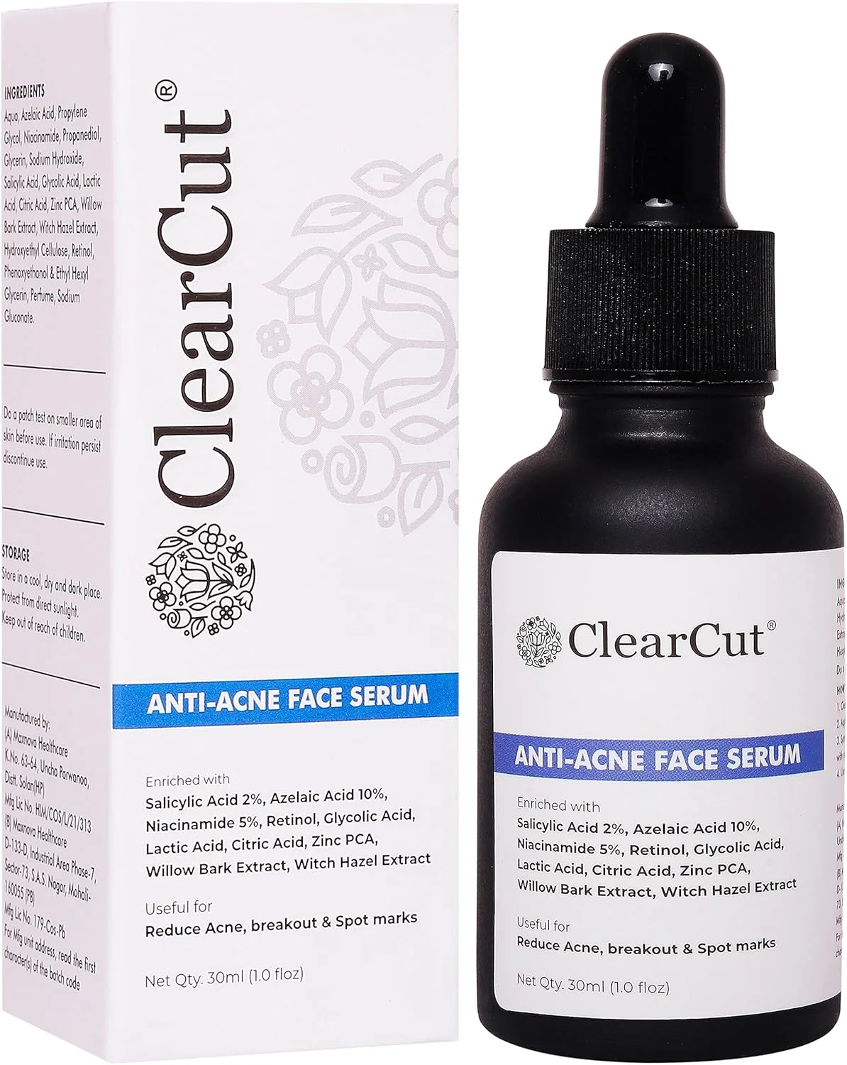 سرم صورت ضد جوش ClearCut حاوی سالیسیلیک اسید 2%، آزلائیک اسید 10% و نیاسینامید 5% برای کاهش جوش و آکنه، 30 میلی لیتر