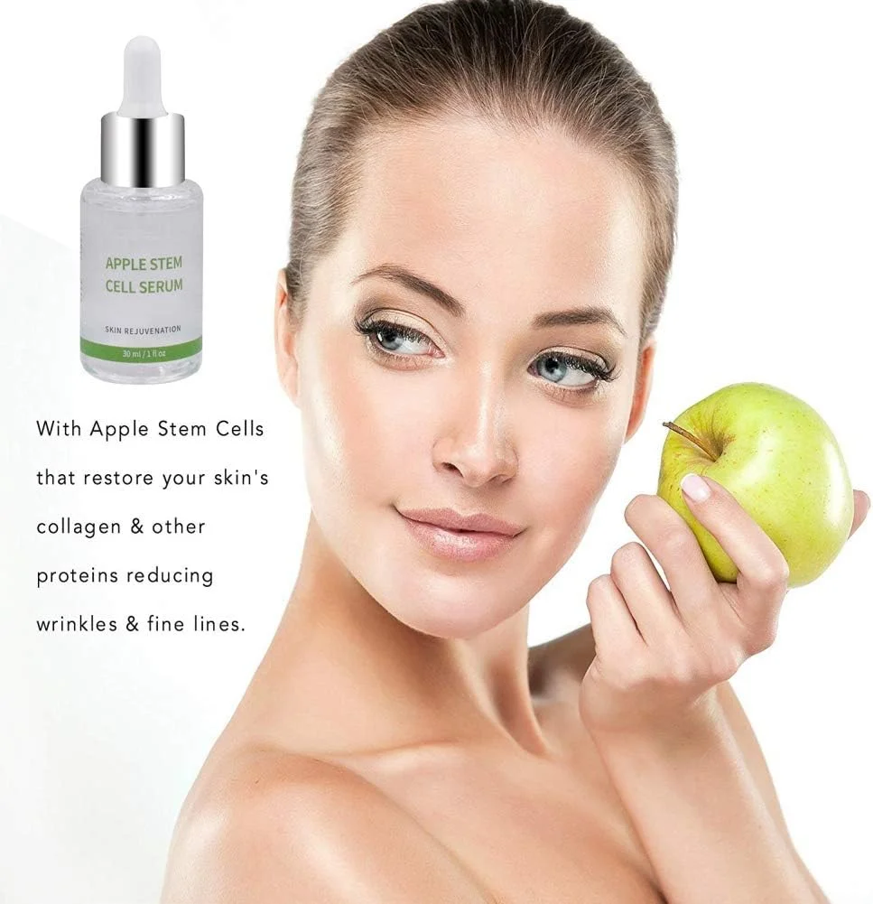 سرم صورت ضد پیری حاوی سلول های بنیادی سیب، مایع ضروری برای مرطوب کردن، درمان جوش و آکنه، روشن کننده خطوط ریز، سفت کننده پوست، سفید کننده و مغذی