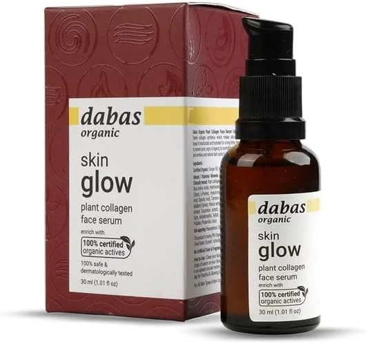 سرم صورت هیالورونیک ارگانیک Dabas | سرم صورت برای لکه‌های تیره، چین و چروک یا خطوط ریز، رنگدانه‌ها یا سرم ضد آکنه | روشن کننده یا درخشان کننده پوست | ویتامین C یا سرم کلاژن ارگانیک Dabas - 30 میلی لیتر