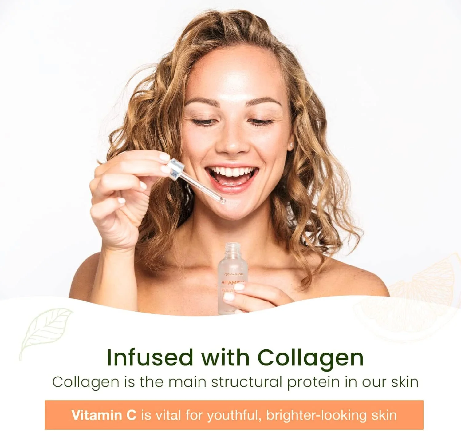 سرم صورت هیالورونیک ارگانیک Dabas | سرم صورت برای لکه‌های تیره، چین و چروک یا خطوط ریز، رنگدانه‌ها یا سرم ضد آکنه | روشن کننده یا درخشان کننده پوست | ویتامین C یا سرم کلاژن ارگانیک Dabas - 30 میلی لیتر