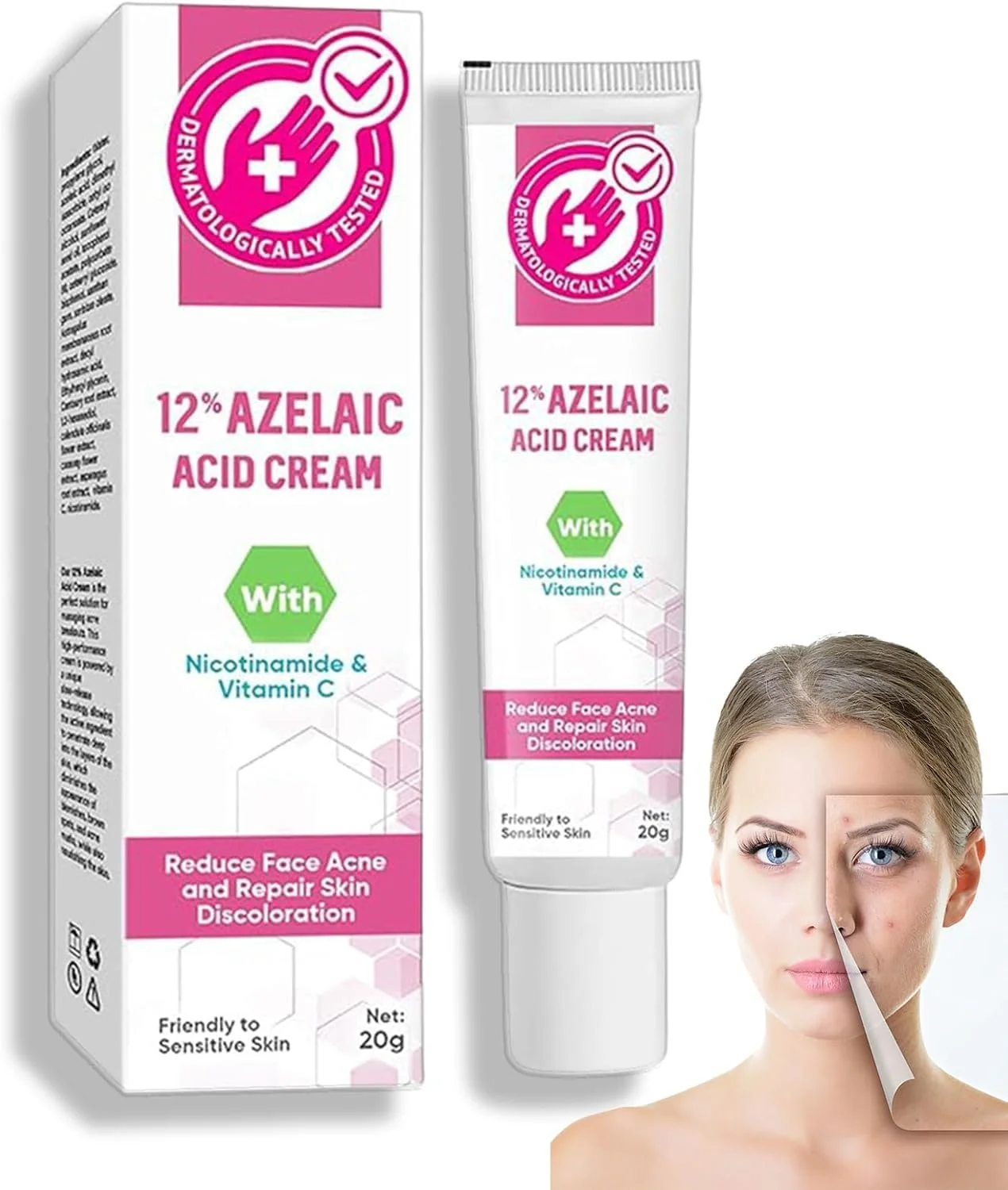 سرم آزلائیک اسید 12% FUIN - سرم صورت با نیاسینامید و ویتامین C - تسکین دهنده قرمزی، اصلاح کننده لکه های تیره - اسید هیالورونیک و نیاسینامید برای پوست - متعادل کننده چربی اضافی (20 گرم)