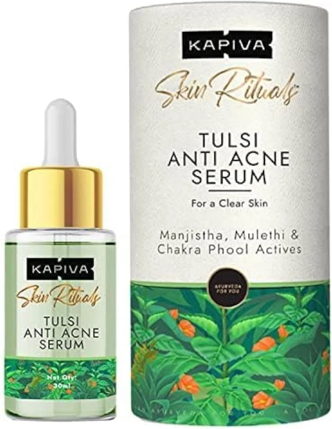 سرم ضد جوش و جای جوش کاپیوا تولسی 30 میلی لیتر | سرم 100% آیورودا با مواد فعال گیاهی