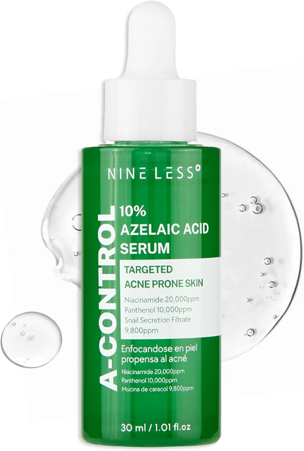 سرم آزلائیک اسید 10% A-Control - سرم ضد جوش صورت کره‌ای - درمان تسکین دهنده صورت برای رفع آکنه و جوش - قرمزی و یکنواخت نبودن رنگ پوست برای پوست های حساس و کدر، 30 میلی لیتر