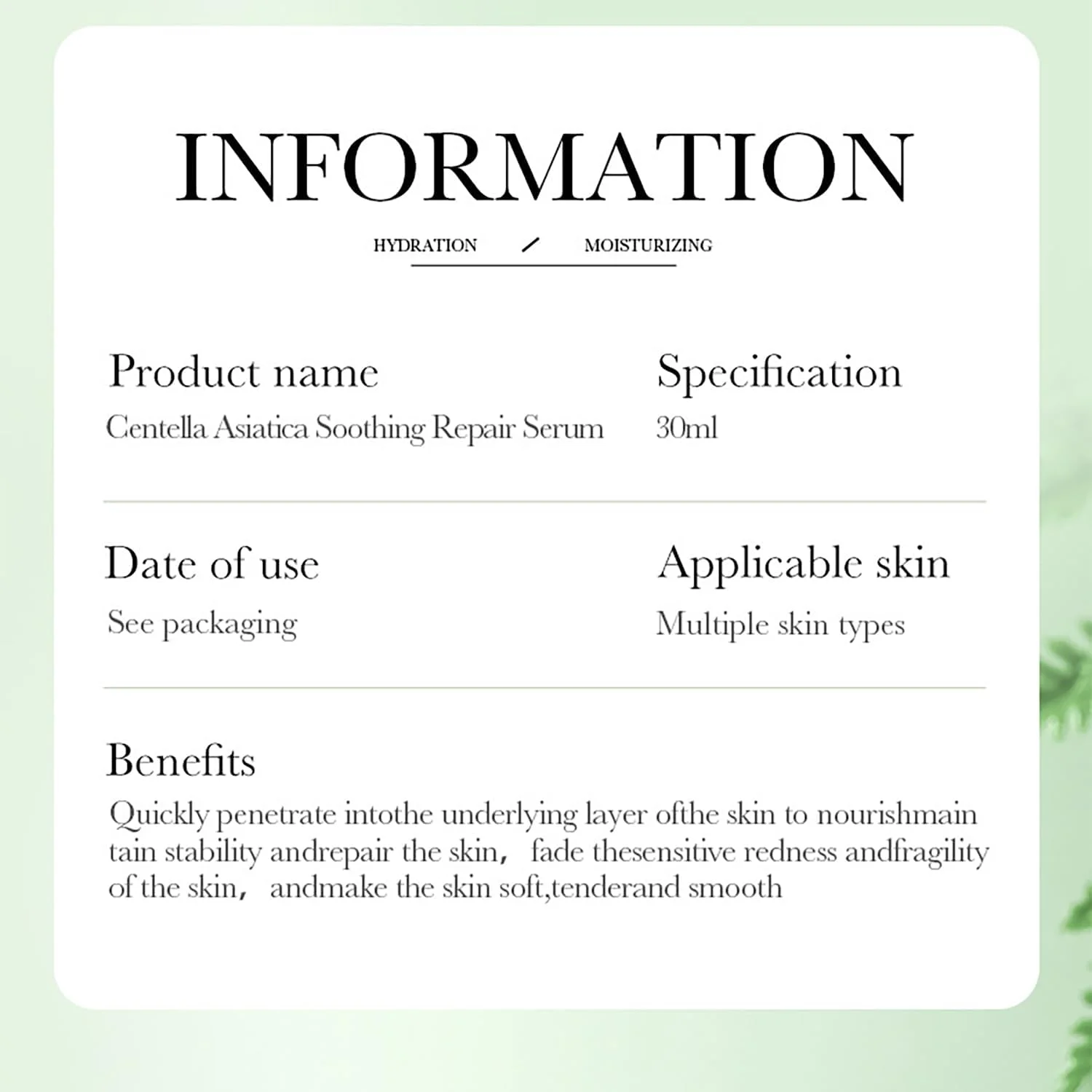 سرم صورت تسکین دهنده و ترمیم کننده سنتلا آسیاتیکا بایوآکوا، کنترل کننده چربی، ضد جوش، مراقبت از پوست صورت 30 میلی لیتر